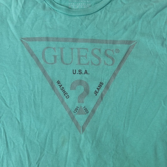 GUESS Men's Teal Graphic Tee - Picture 3 of 6